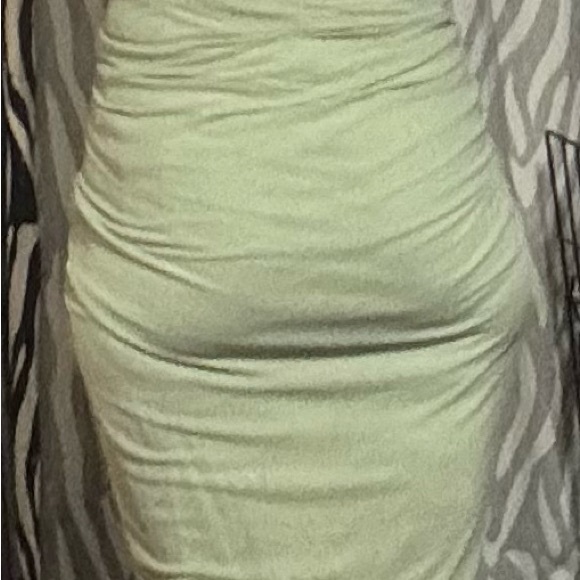 Sage Green Ruffled Ruched Skirt - Picture 2 of 3